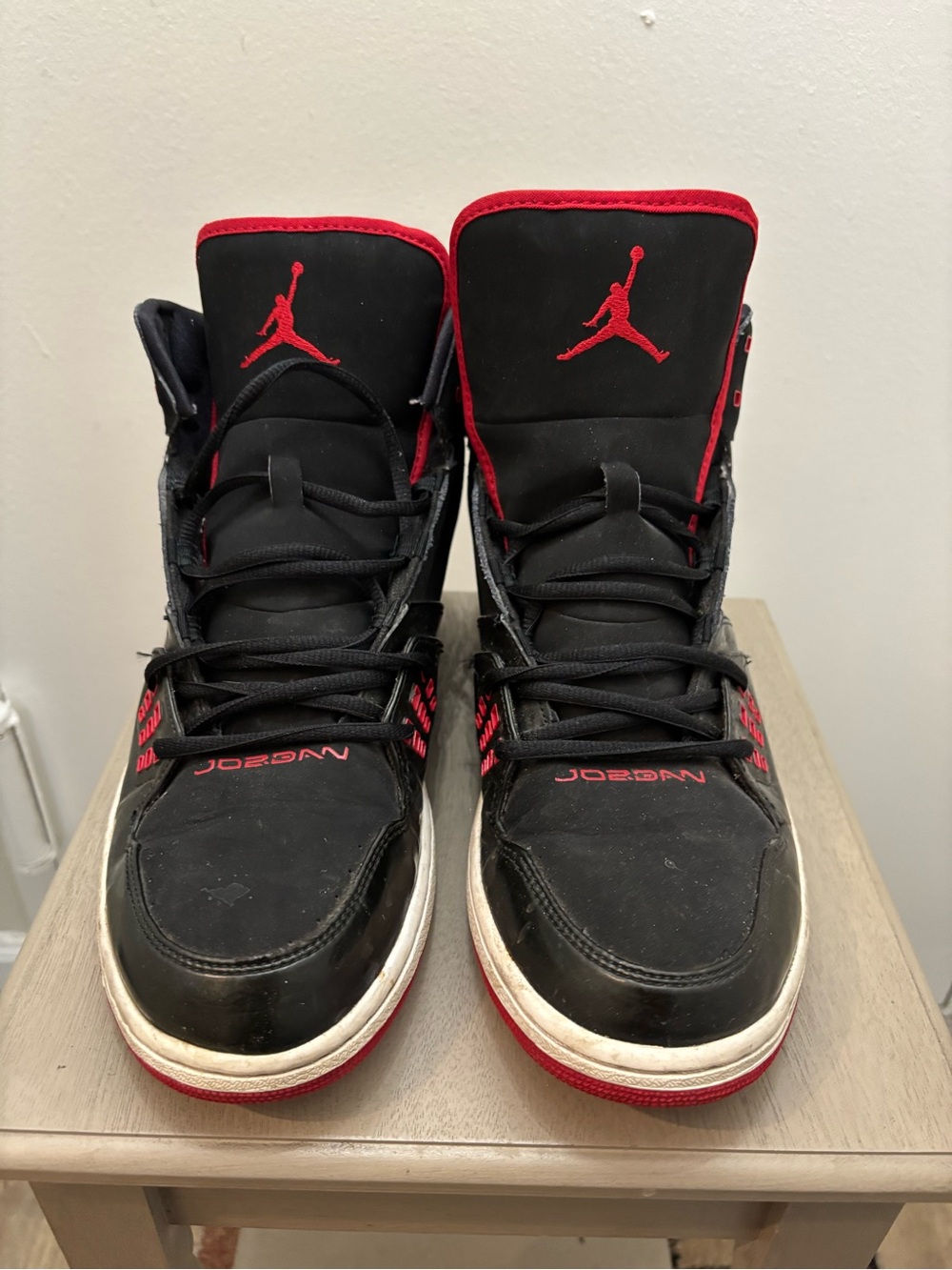 Men's Nike Jordan 1 Flight Black/Red High-Top Basketball Shoes